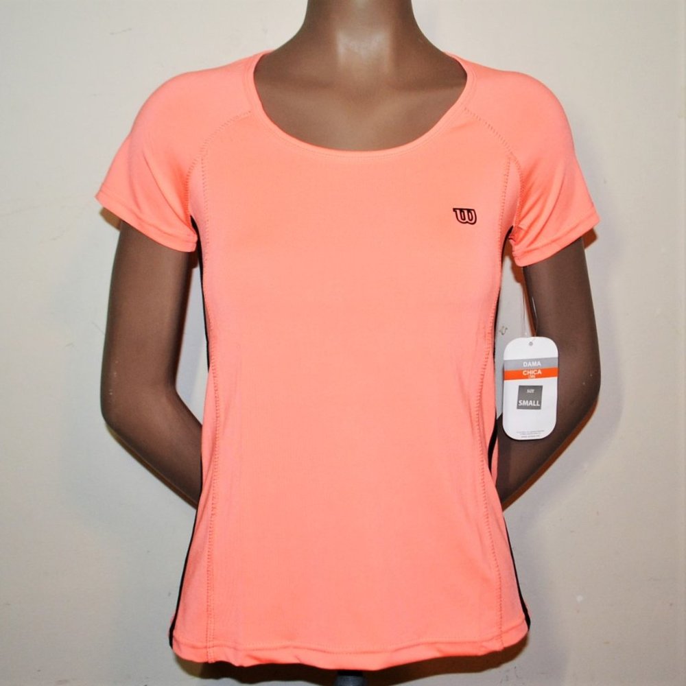 Wilson Short Sleeve Spandex Tennis T Shirt NWT
